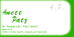 anett patz business card